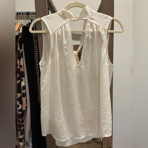 White linen top with tie in the back